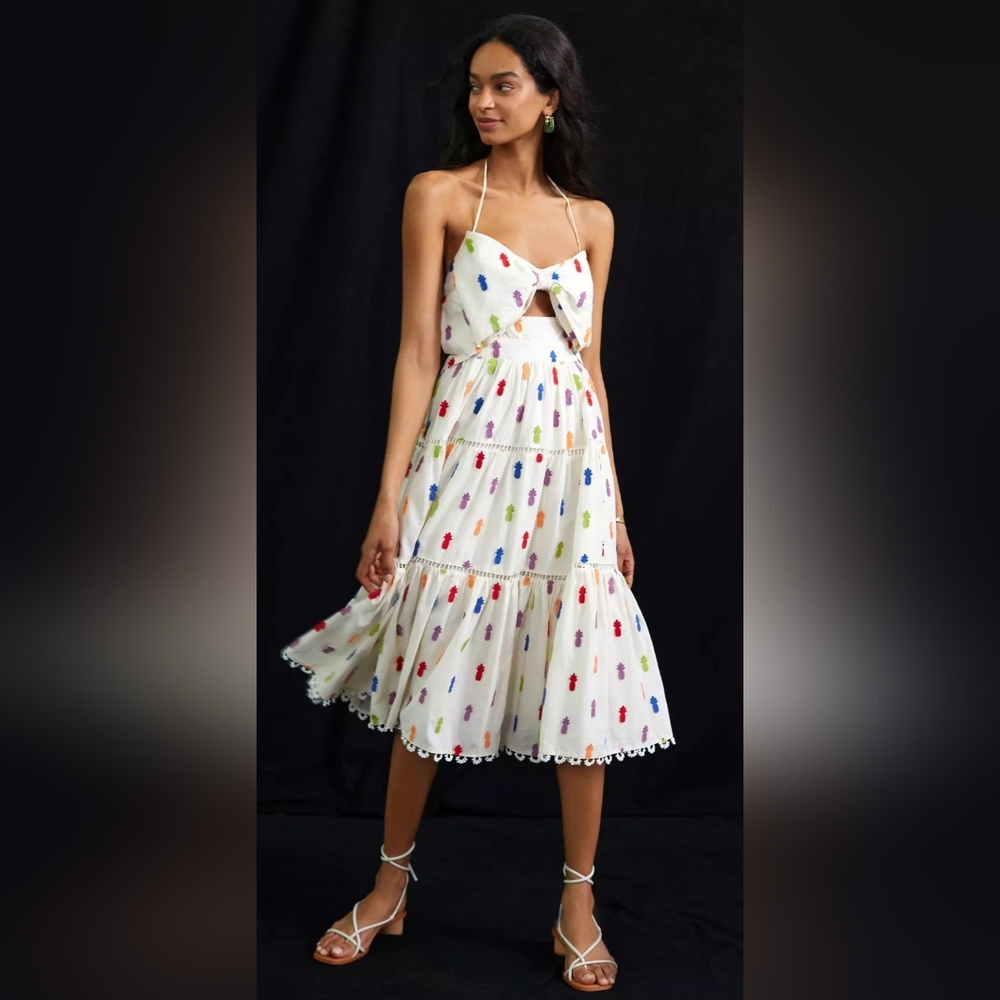 NWT Farm Rio Pineapple Midi Dress XS $295 - Picture 6 of 7